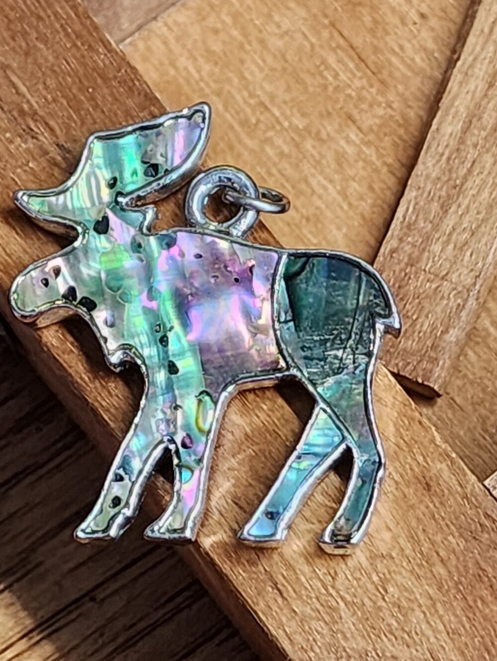 Abalone Moose Silver-tone Pendant For Necklace